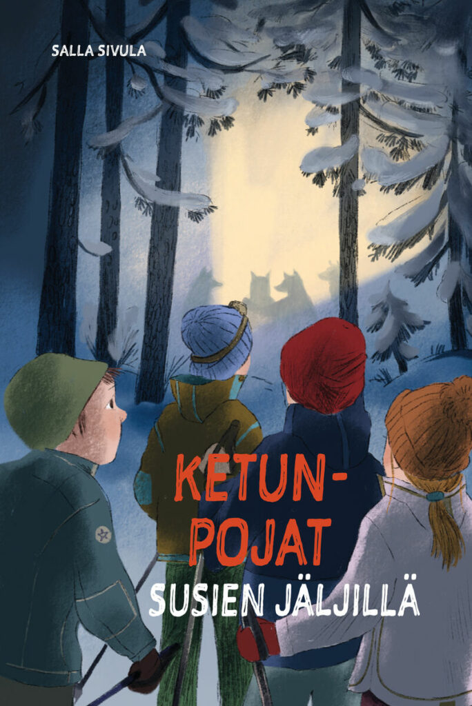 Lapset talvisessa metsässä, kirjan kansi.