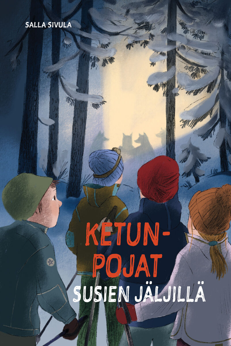Lapset talvisessa metsässä, kirjan kansi.